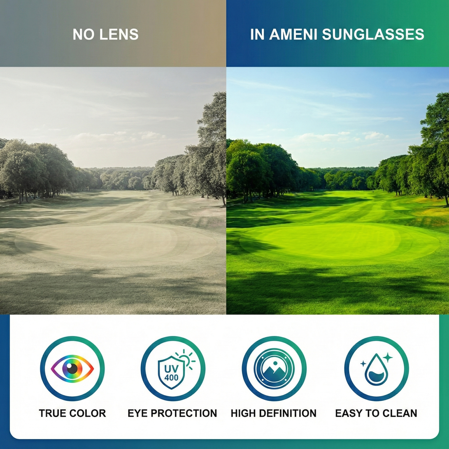 Golf Ball Finding Glasses — Polarized Contrast Lens