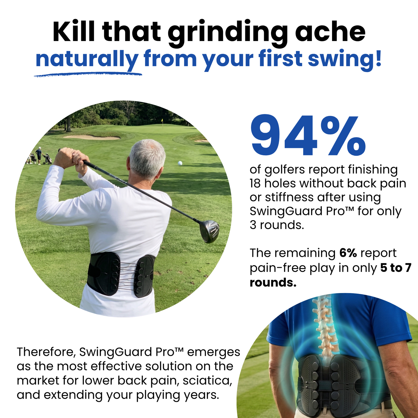 SwingGuard Pro™ - Golf Back Brace for Pain-Free 18 Holes